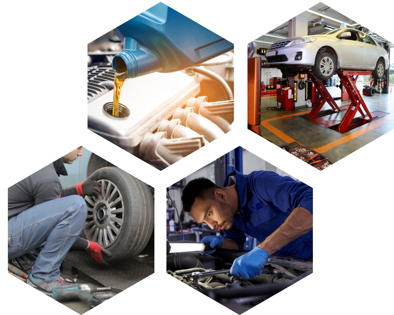 Technician repairing tyre